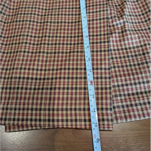 Minga London Brown Tartan Print Plaid A-line Wrap Mini Skirt, size 2 - Picture 6 of 6